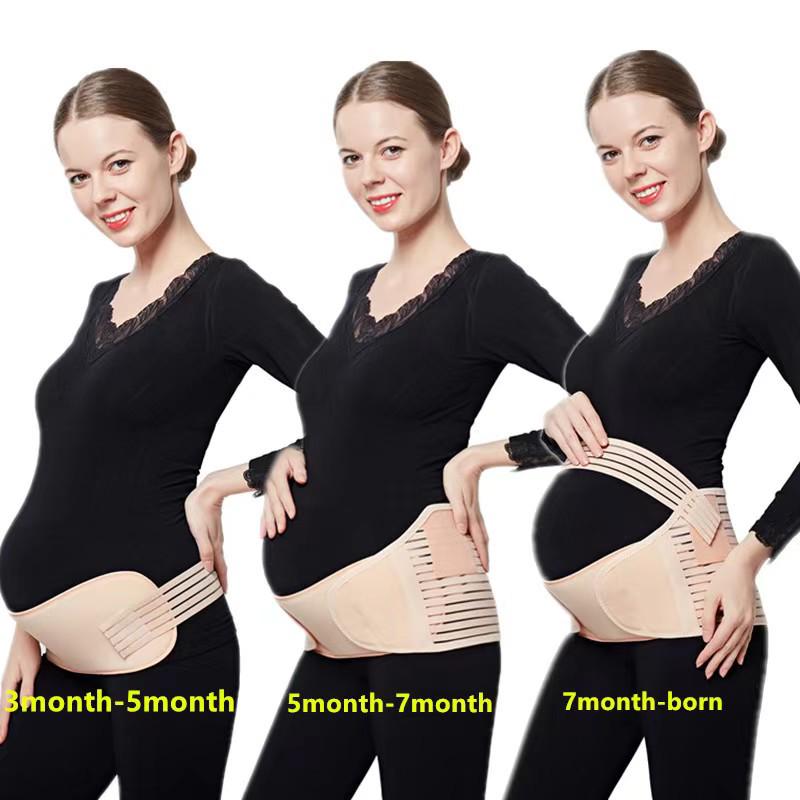 Adjustable Three-Piece Maternity Belly Support Belt - Breathable Waist Support for Pregnant Women