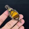 Tiger Eye Pendant, Handmade Gemstone 999 Copper Wire Wrapped Pendant Antique Jewelry, For Gift Silver Jewelry
