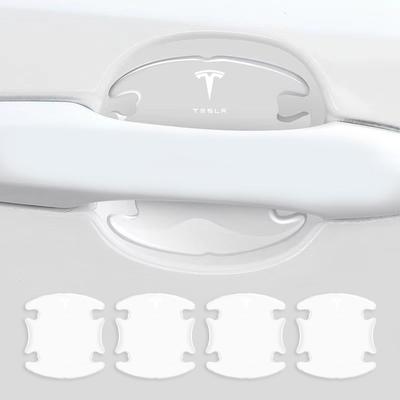 4 Stück Transparenter Autotür-Antikollisionsschutz Stoßstangenleiste Aufkleber Für Model 3 Model X S 2016-2023 Model Y Aufkleber TM3 TMX