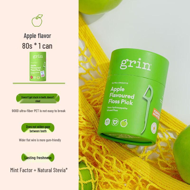 Grin Fruit-Flavored Flat Dental Floss Picks