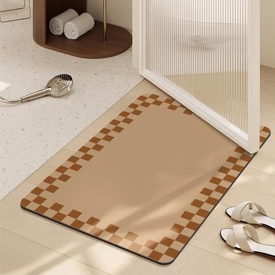 Tapis de sol en terre de diatomée Salle de bain Maison Salle de bain Coussin absorbant Tapis de porte de chambre Lavable Séchage rapide Résistant à l'usure Tapis de pied