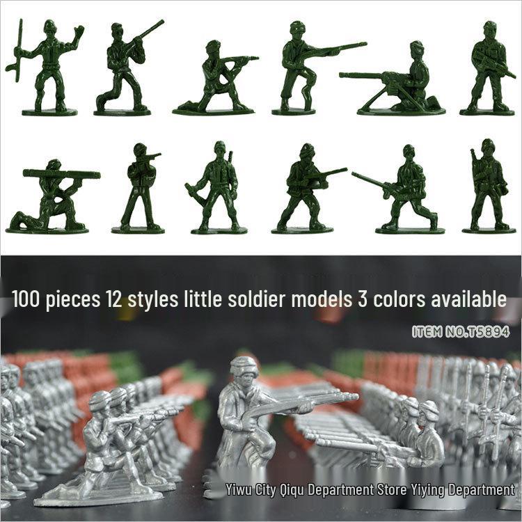 Military Soldier Toy Set: 100-Piece Special Forces Plastic Figures for Kids