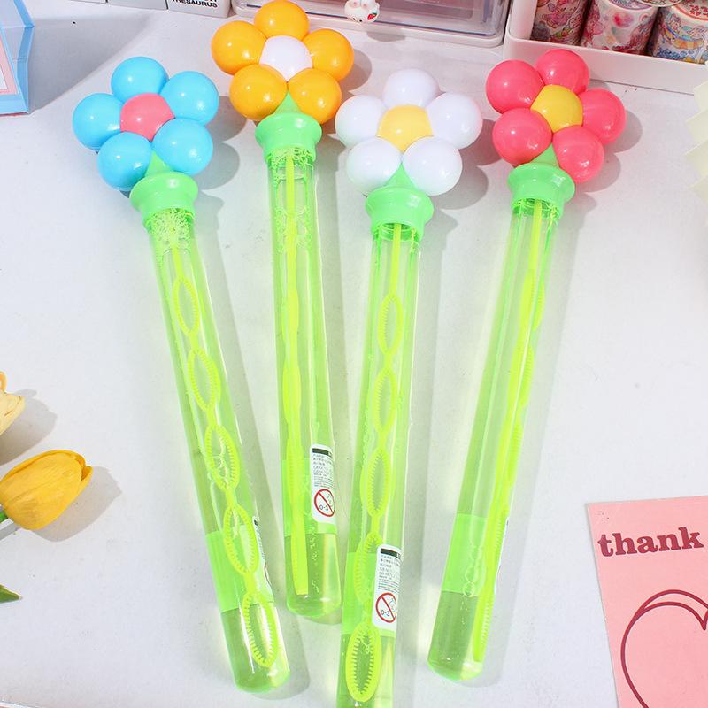 Summer Outdoor Gamesdopamine Vivid Flowers King Interactive Bubble Water Soap Bubbles Handheld Kids Toys Girl Gifts Baby Toys