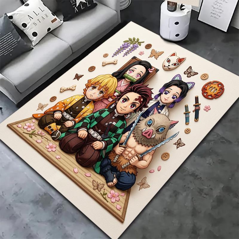 Demon Slayer Carpet Rug For Living Room Bedroom Home Sofa Decoration Kids Play Nonslip Floor Mat
