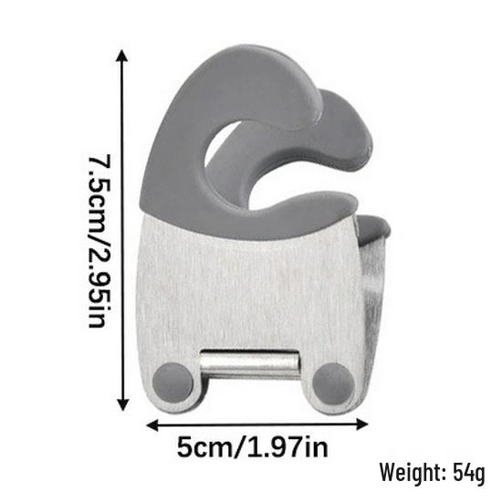 Stainless Steel Dual-Use Pot & Plate Clip Holder with Anti-Scald Rubber Hooks