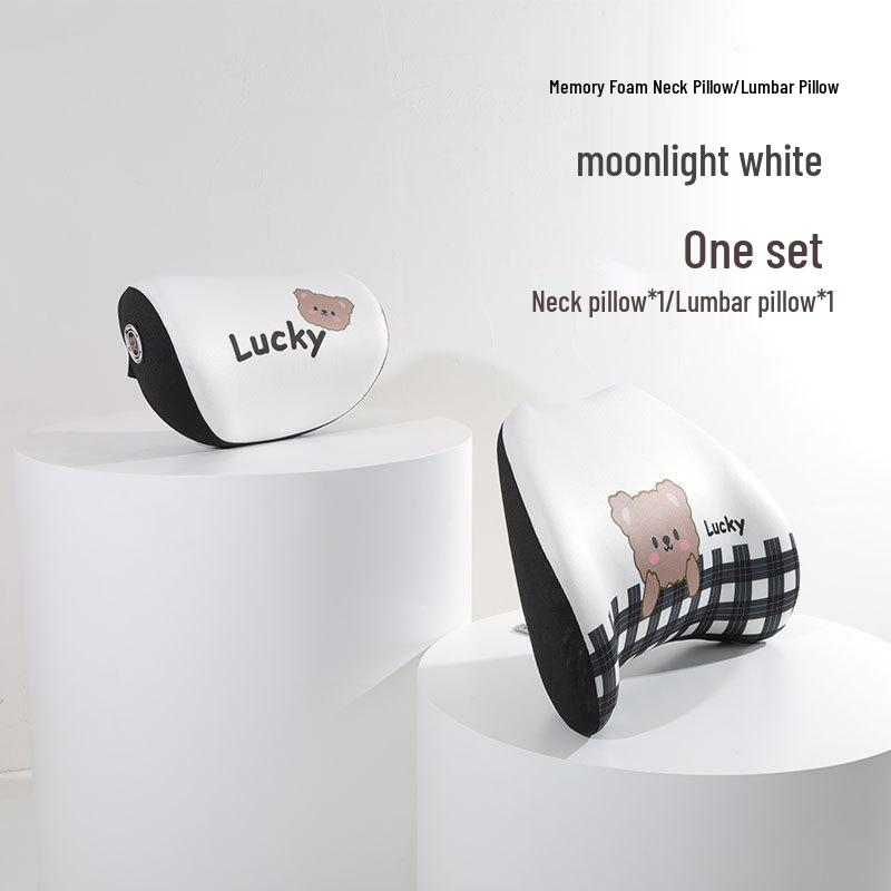 Kreslený medvěd paměťová pěna bederní polštář do auta - Celosezónní pohodlný polštář