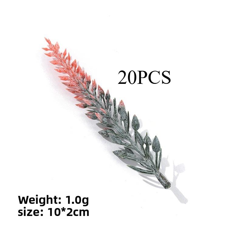 

20PCS.4-color artificial plastic pine branches in stock for wholesale, lifelike texture, ideal for home potted decor ONE SIZE FITS MOST&PLASTIC