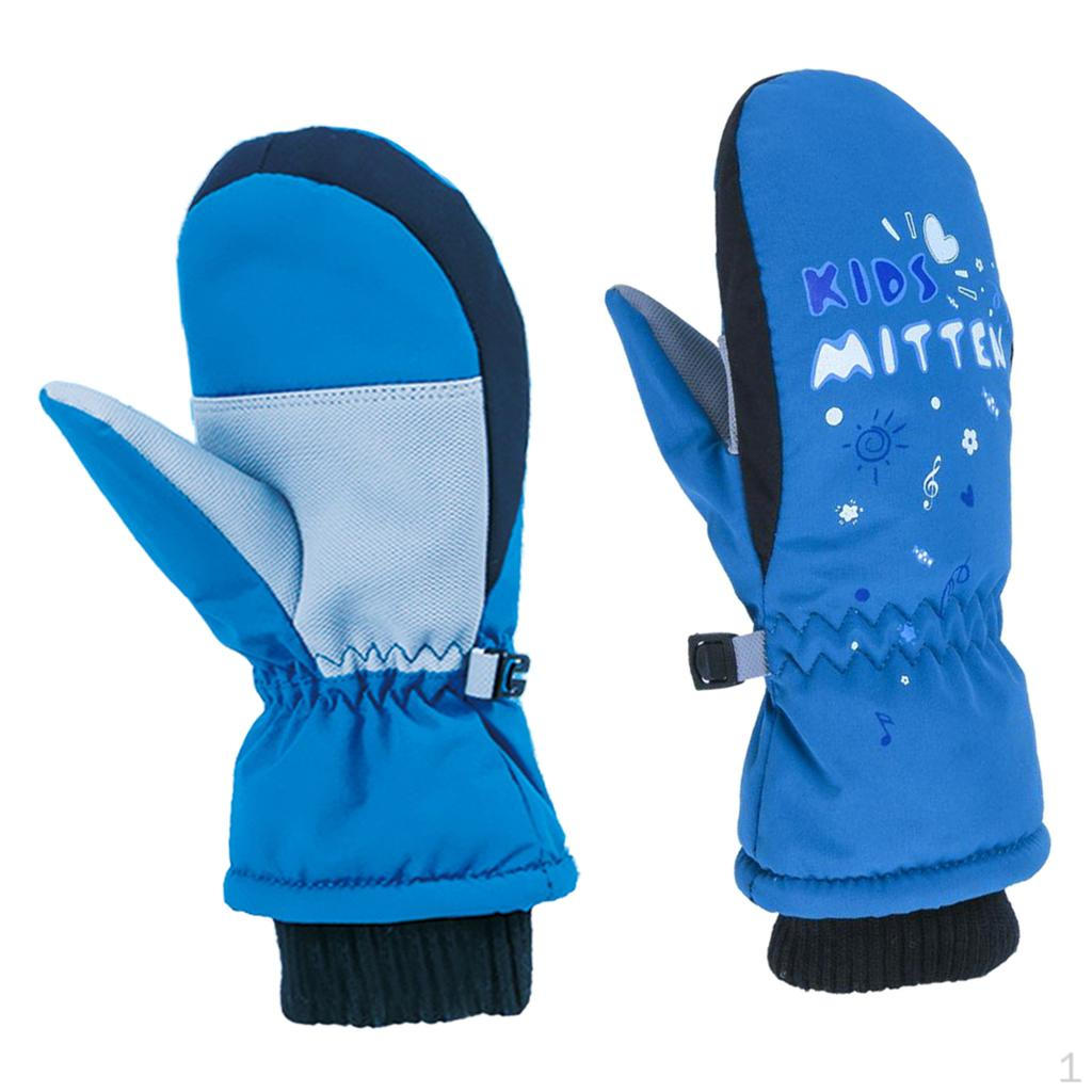Children Outdoor Winter Waterproof Gloves Snowboard Warm Windproof for Blue S
