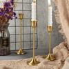 For Wedding Anniversary Home and Hotel Decoration Vintage Elegant Metal and Aluminum Set of 3 Tabletop Candle Holders Suitable