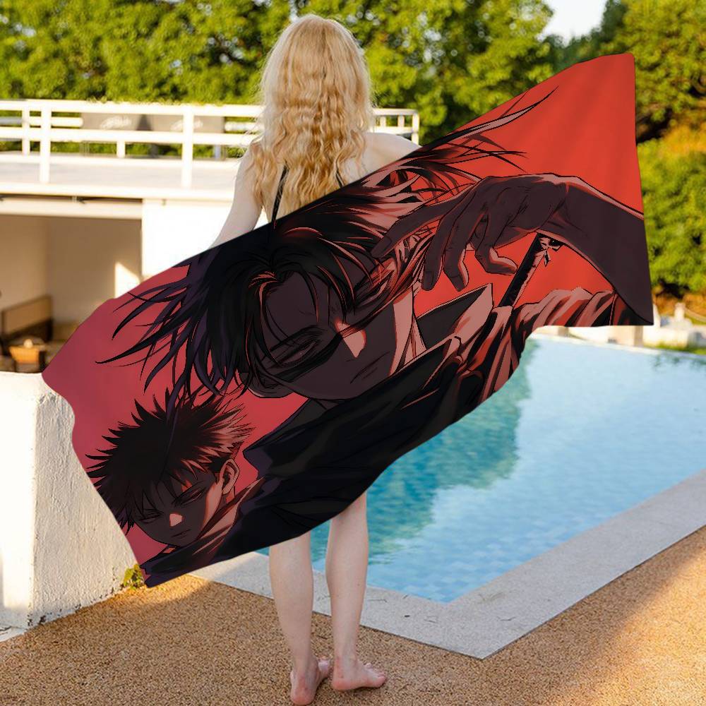 Jujutsu Kaisen Choso Yuji Microfiber Blanket Quick Drying Beach Towels Oversized Printing Super Absorbent Pool Towel Blanket