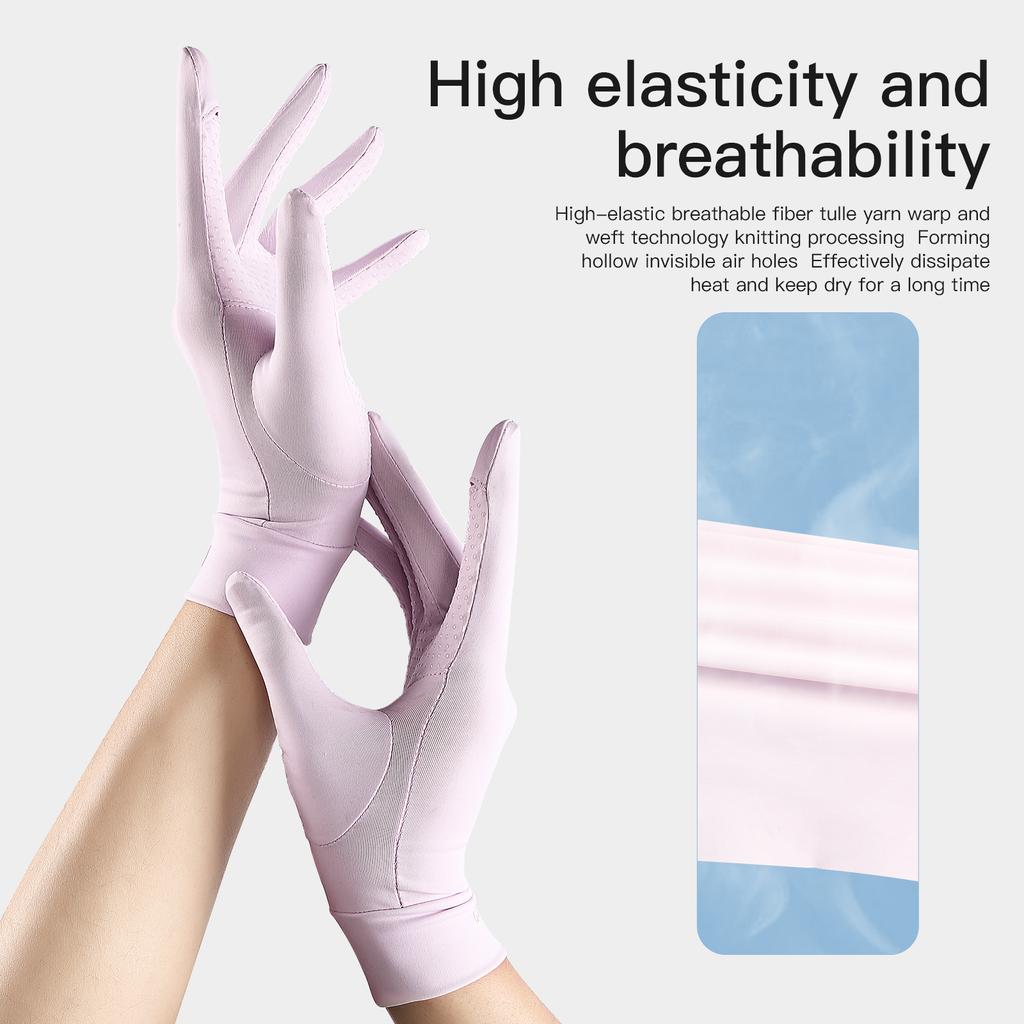 Women Mid Sunscreen Gloves Summer Spring Thin Elastic Anti Uv Driving Gloves Slip Resistant Etiquette Gloves