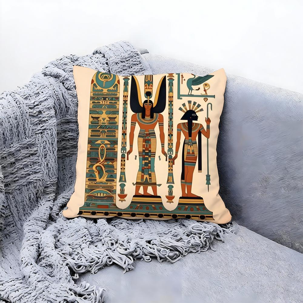 Antique Greek Ancient Egyptian Cushion Cover Premium Comfort Reversible Pillow Cove Two in One Design for Any Room Car