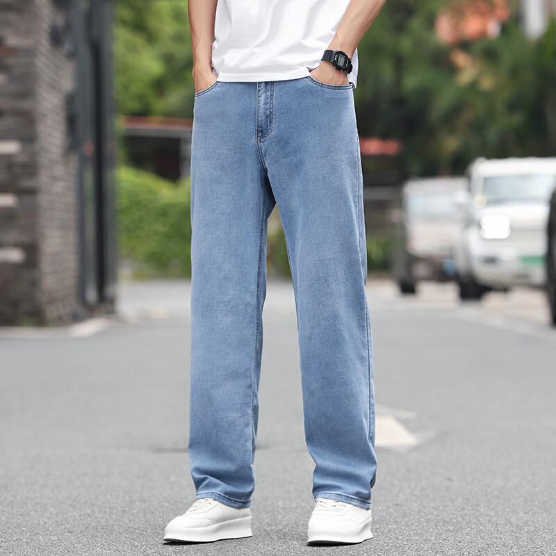 

Yiliteng Men s Breathable Straight-Leg Jeans YTMSDKY9356B 42