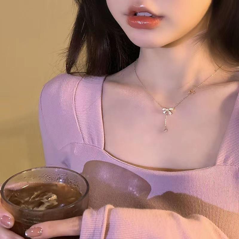 Butterfly Tassel Titanium Steel Necklace for Women - Luxury, Non-Fading, High-End Design Clavicle Chain