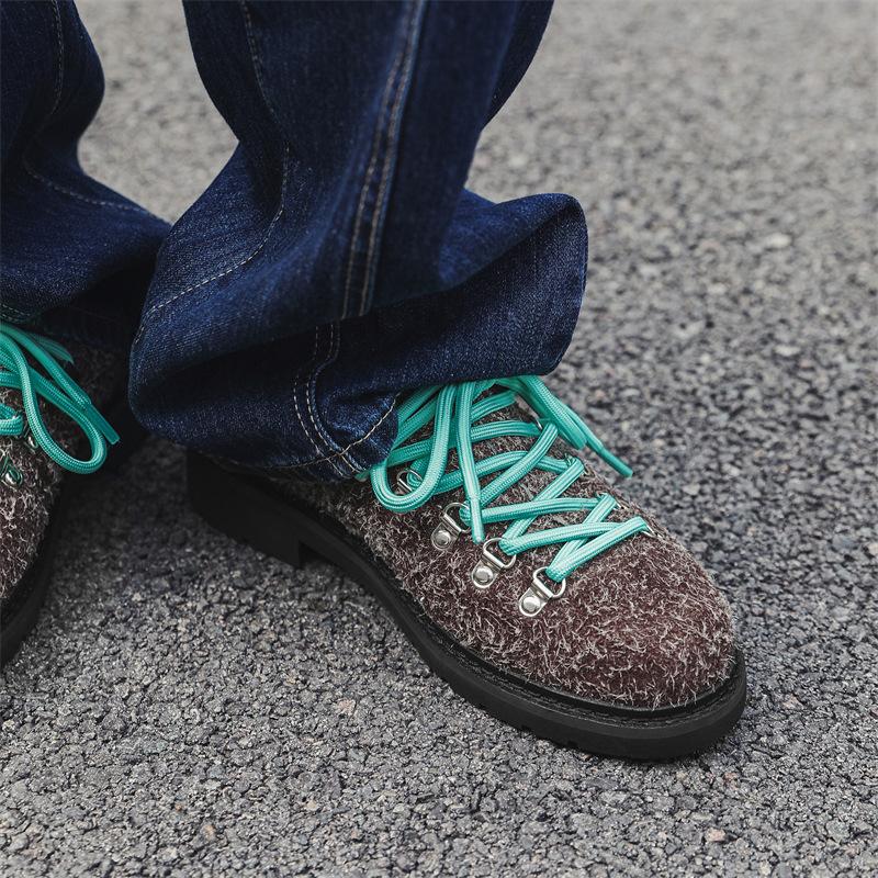 Móda 2025 Podzim Pánské semišové kožené boty Chukka Ležérní pracovní obuv Silná podrážka Kulatá špička Nazouvací Pohodlné Retro Luxusní Kotníkové boty