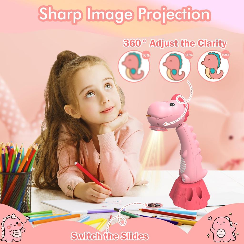 Drawing Projector for Kids,Tracing and Drawing Projector with 96 Slide Cartoon Patterns and 12 Color Brushs,Smart Art Sketcher Projector for 3+ Year
