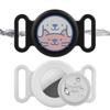 For Apple AirTag Cartoon Design Silicone Case Pet Collar Bluetooth-compatible Locator Waterproof Cover,with Front Back Film Set