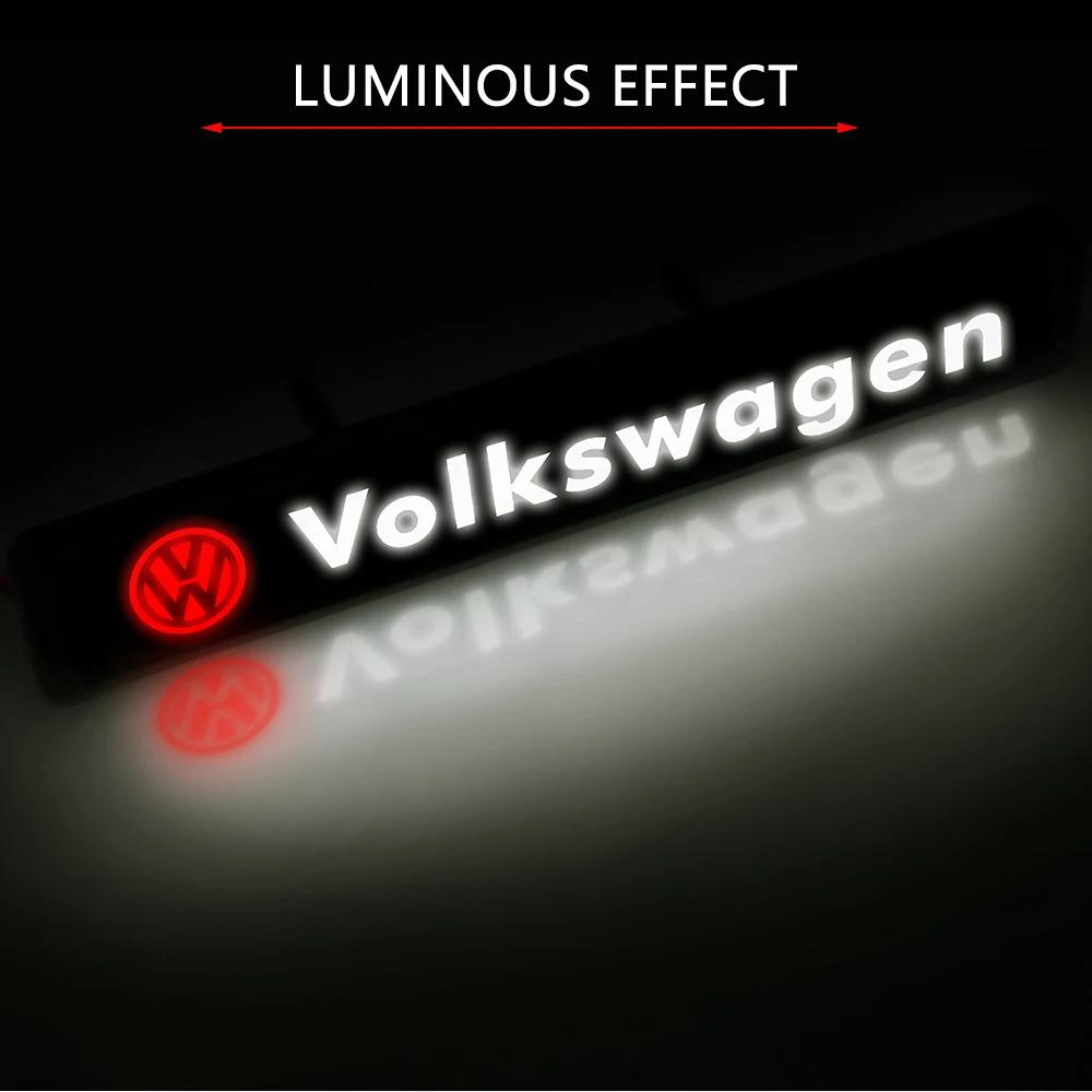 Car Front Grille Sticker Badge Head Grill Emblem LED Light Emblem For Volkswagen CC Polo Golf 4 5 6 7 MK7 MK5 MK4 MK6 Transporter