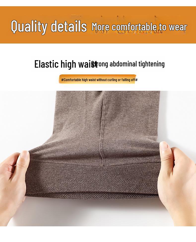 Women's High-Waist Plush Knit Leggings: Warm, Anti-Pilling, and Slimming for Autumn & Winter Outerwear.