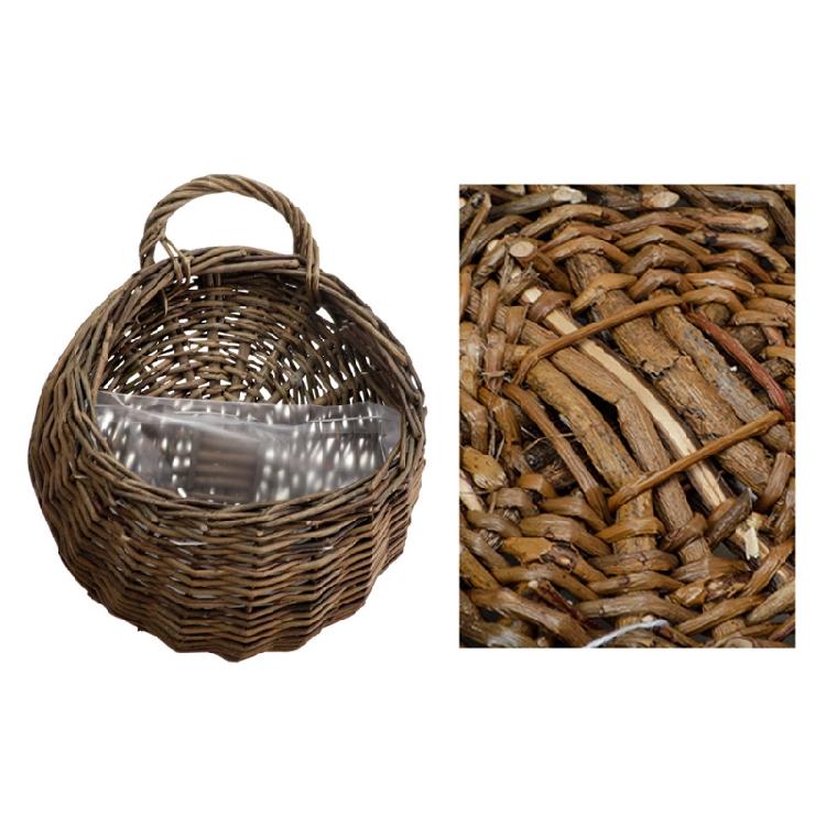 Panier à Fleurs en Osier Rotin Fait Main Suspendu au Mur Pour Jardin Plante Grimpante Pot Support de Plantes Décoration Intérieure Jardinière Murale