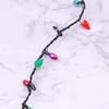Light Glowing Led Necklace Flashing Light-Up Blinking Christmas Lights Costume Necklace 8 Led Bulbs Glow Props Party Supply