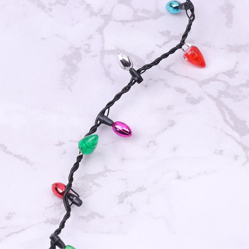 Light Glowing Led Necklace Flashing Light-Up Blinking Christmas Lights Costume Necklace 8 Led Bulbs Glow Props Party Supply