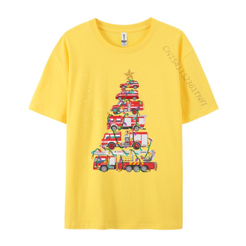 Zábavné Hasičský Strom Hasičské Auto Vánoce Veselé Vánoce Trička Mládež Rife Klasická Trička Bavlněná Trička