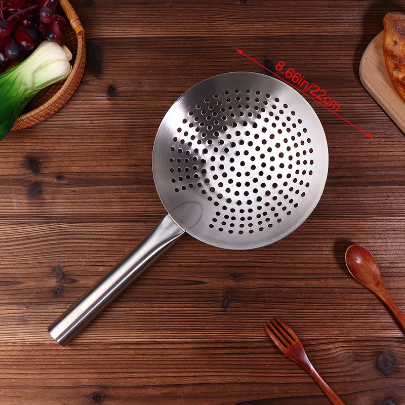 Thickened 304 Stainless Steel Noodles Spoon Colander With Long Handle Oil Skimmer Food Strainer Sieve Skimmer Scoop Kitchen Tool