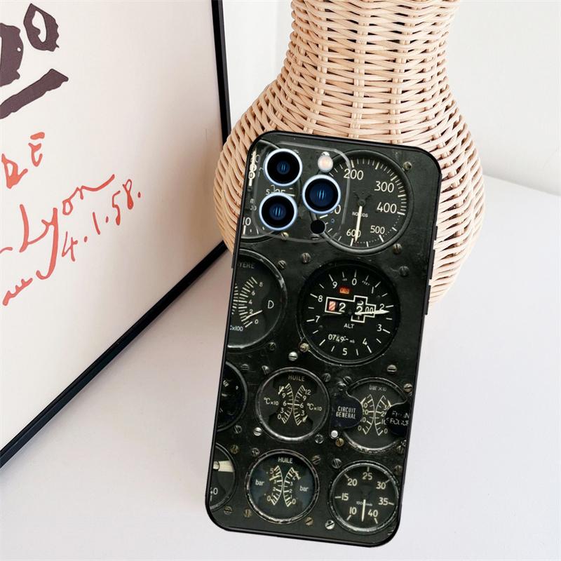 Aircraft Cockpit Dashboard Phone Case For iPhone 16 Pro Max 15 14 13 11 12 17 Pro Max Mini 15 16 Plus 16e 17 Air Cover