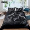Orangutan Duvet Cover Cute Monkey Bedding Set Polyester Tropical Botanical Animal Print Comforter Cover