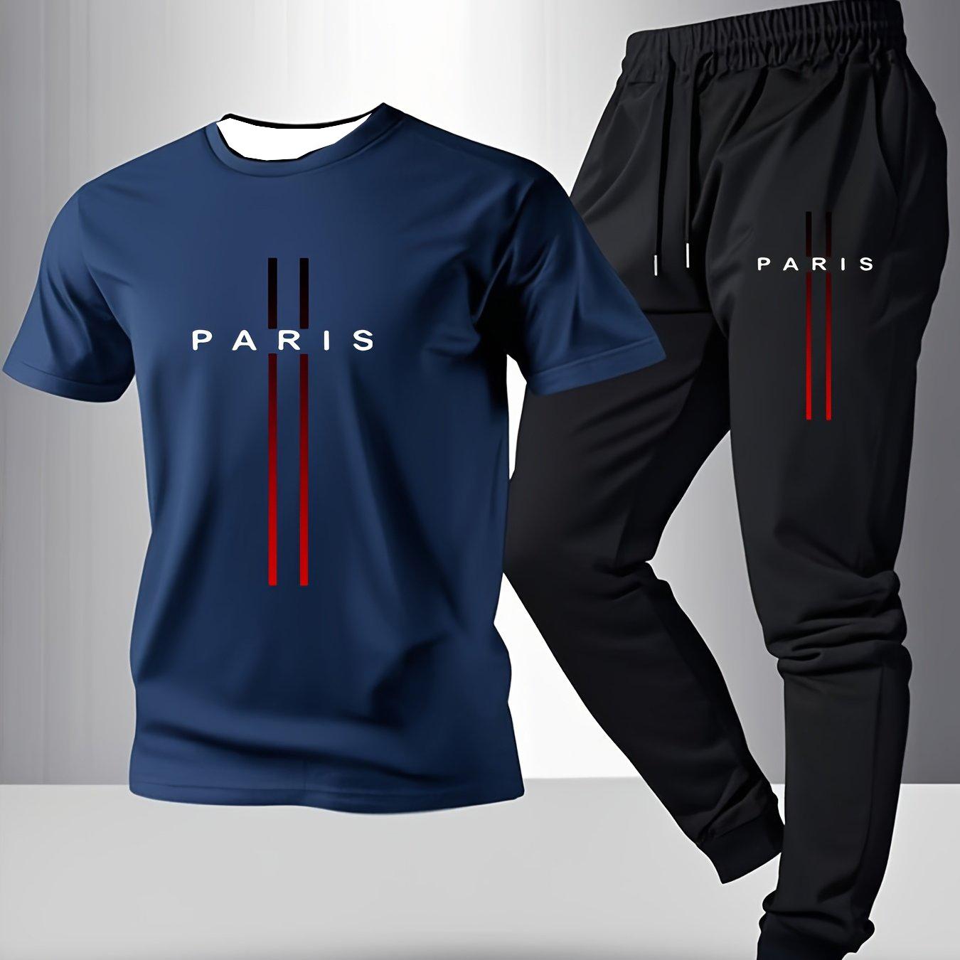 

Мужской повседневный свободный спортивный комплект с короткими рукавами и брюками Быстросохнущий, впитывающий пот, мягкий, дышащий, легкий мужской комплект с футболкой 4XL
