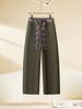 2025 A/W Women's Ribbon High-End Drapey Straight-Leg Jeans
