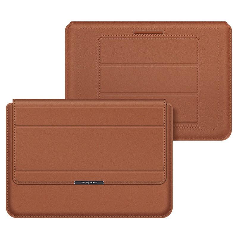 16-inch Laptop Sleeve With Built-in Hand Rest Stand MacBook Air 13.6 Pro PU Leather Inner Case Multi-Color Options
