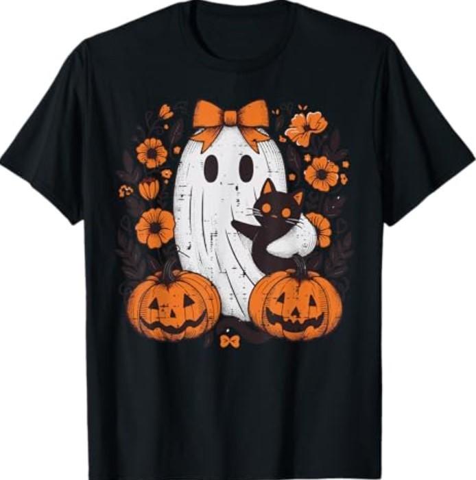 Halloween Ghost Black Cat Fall Season Women Toddler T-Shirt Unisex T-Shirt XXXXL