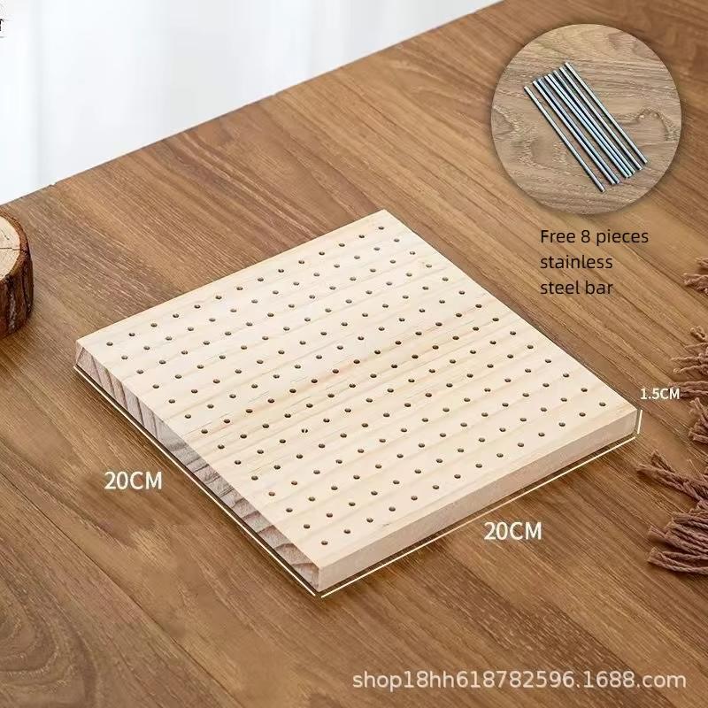 

Handcrafted Wooden Crochet Block Plate Reusable Bamboo Grid Knitting Board Weaving Crochet Knitting Blocking Mat for Crafters