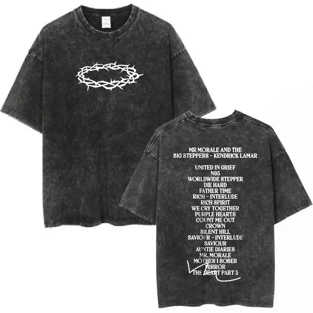 Washed Vintage Rapper Kendrick Lamar SZA Grand National Tour Tshirt They Not Like Us T Shirt Men Hip Hop Fashion Tshirt