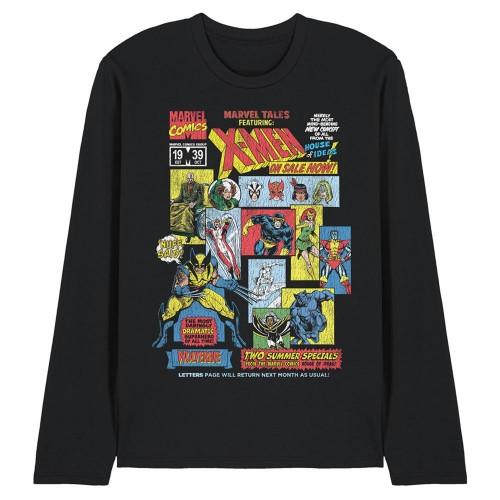 X-Men Unisex Adult Comic Collage Ringspun Cotton Long-Sleeved T-Shirt