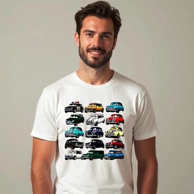 Klassieke Auto Collectie T-shirt, Retro Auto Liefhebbers Evolutie Enthousiast Kleding