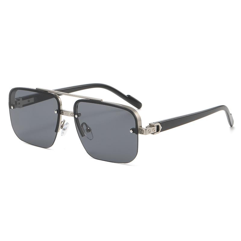 Новые ретро-солнцезащитные очки с двойной лучом и полуоправой — фото 3