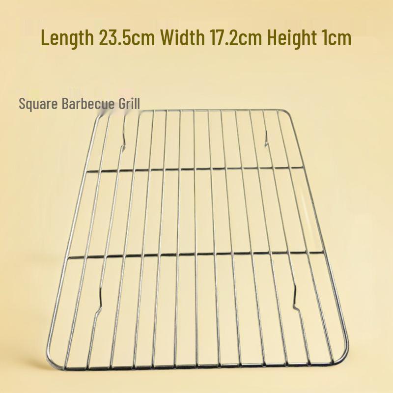 Square BBQ Grill Net: Stainless Steel Roasting Pan, Smoked Meat Grate, Baking Sheet & Oil Draining Rack for Outdoor Use