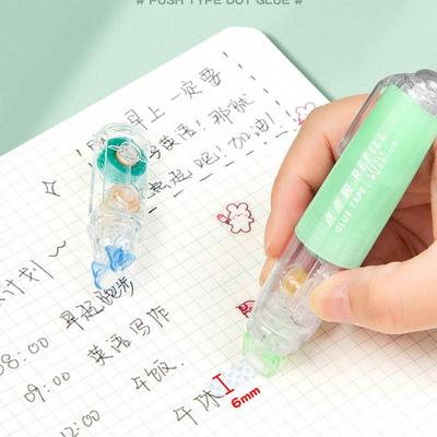 DIY Scrapbooking Double Sided Adhesive Replaceable Core 360 Degree Rotation Tip Glue Tape Dispenser Pen Shape Press Type