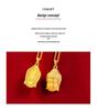 Chinese Sand Gold Buddha Head Pendant: Diamond-Inlaid, Ethnic Style, Gold-Plated Tathagata Design for Unisex.
