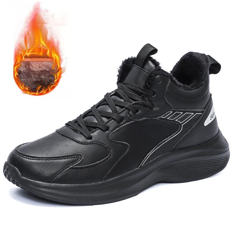 Große Größe 49 50 51 Weiße Leder-Sneaker Herren Winter Freizeitschuhe Super Warm Plüsch Sportschuhe Zapatillas Deportivas Hombre