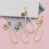 Simulation Pearl Keychains Love Flower Pendant For Bag Car Doll Pendant Beaded Key Charm Decoration For Women Mobile Phone DIY