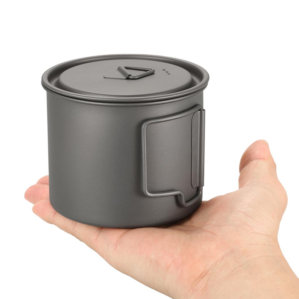 Ultralehký titanový hrnek Outdoor Přenosný Kempingový Piknikový Hrnky na vodu se sklopnou rukojetí 300ml / 350ml / 450ml / 550ml / 650ml