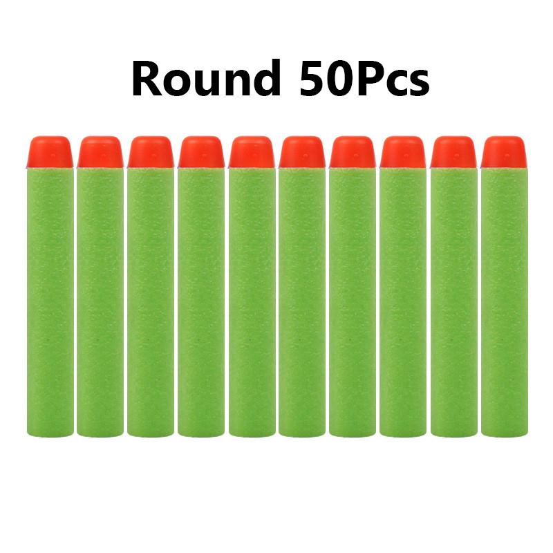 P50/100pcs 7.2cm For Soft Bullets Darts Round Head Refill Sponge Darts Children Toy Gun Sccessories Bullet For Nerf Blasters
