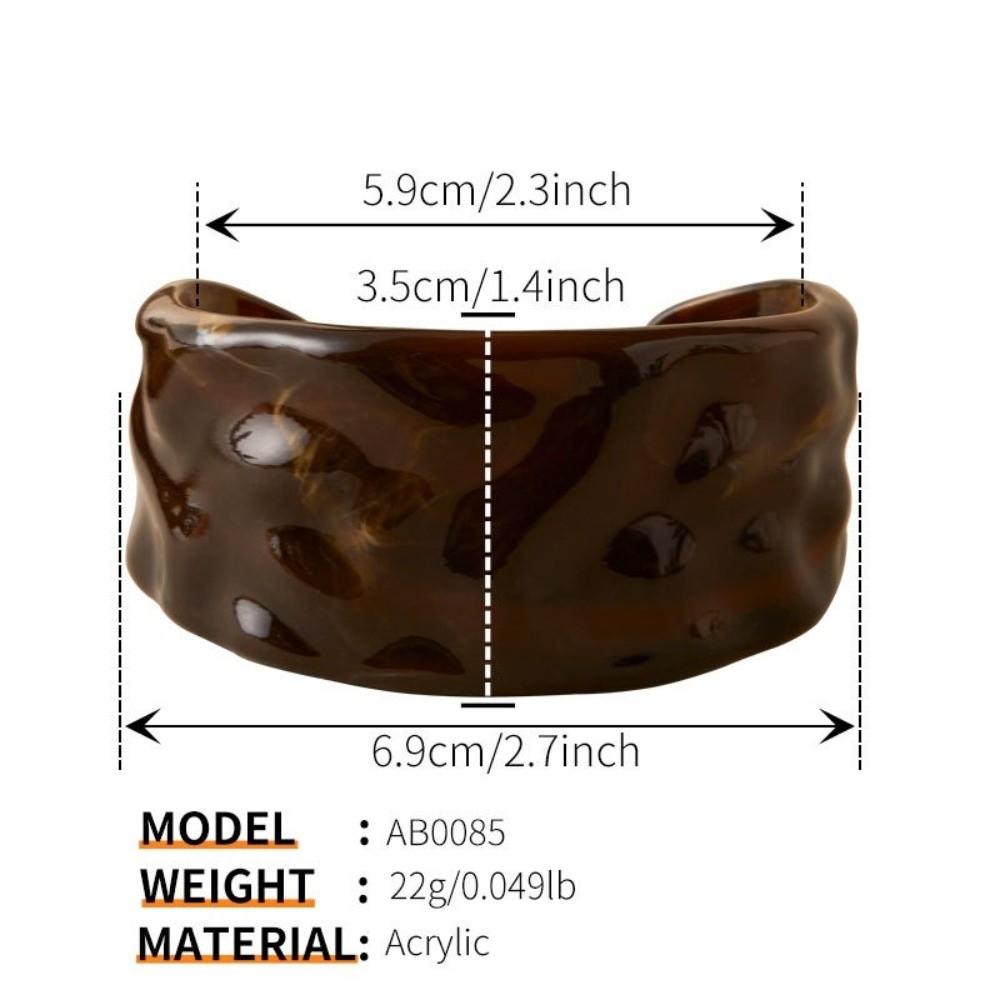 Acrylic Resin Bracelets Gradient Color Opening Bangles Boho Irregular Bracelets  For Women