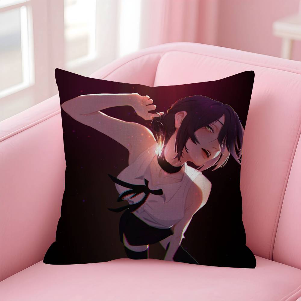 Anime CChainsaw Man The Movie Reze Arc Cushion Cover Inches Farmhouse Decor Home Throw Pillow Covers For Couch Decorations