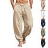 Men's Cotton-Linen Summer Straight-Leg -Color Casual Trousers