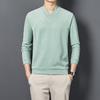 Men's V-neck Self-heating Long Sleeve German Velvet Shirt - Warm, Solid Color Autumn/Winter 2021